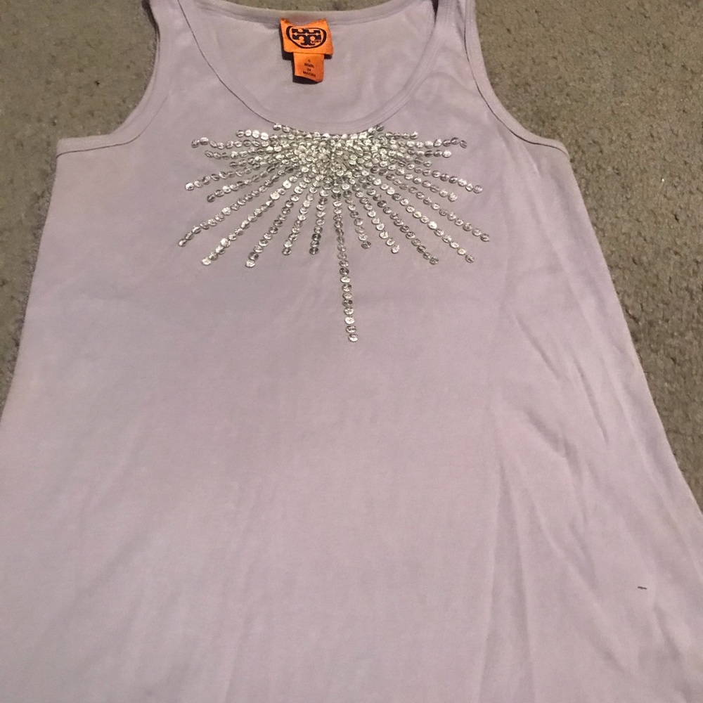 Tory Burch tank top lavender and silver details